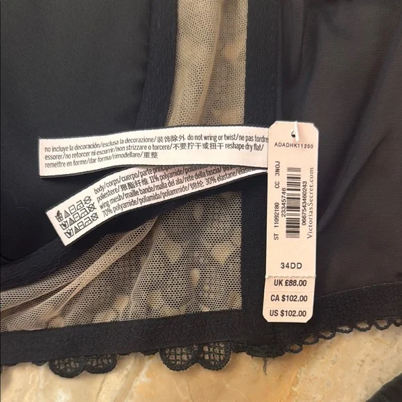 NWT Victoria's Secret Black Satin Corset Bra - Picture 2 of 7